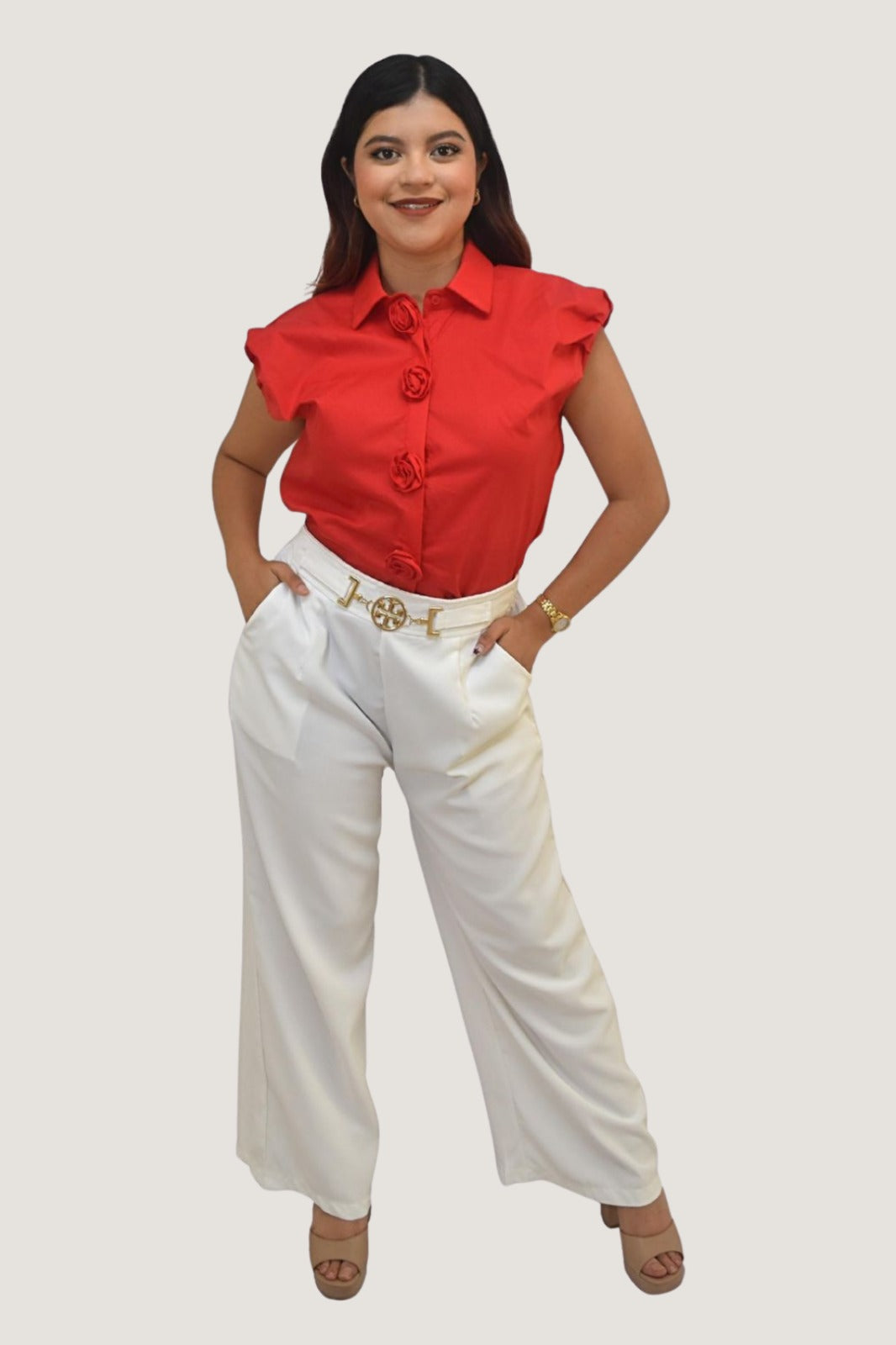 Camisa Botones de Flores