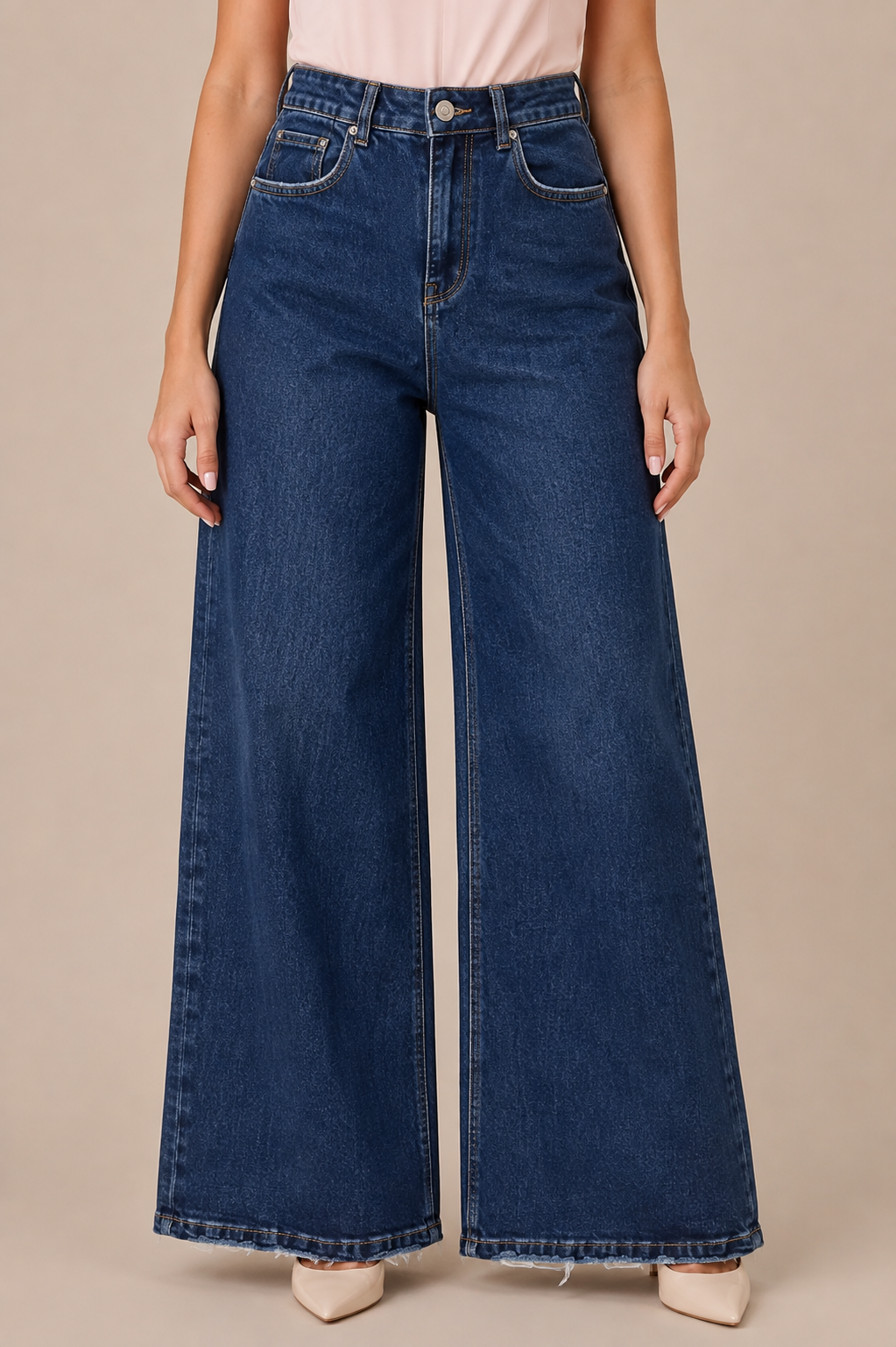 JEANS PALAZZO AZUL OSCURO