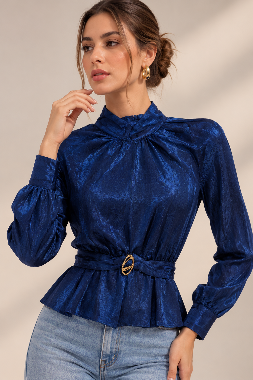 BLUSA AZUL ROYAL IMPERIAL CHIC