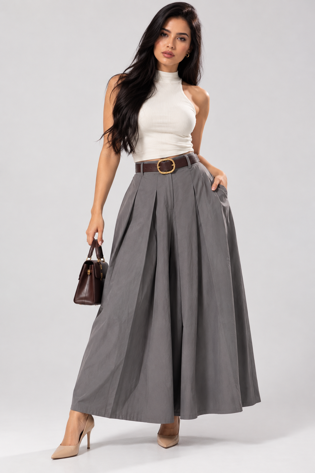 FALDA GRIS STONE ELEGANCE