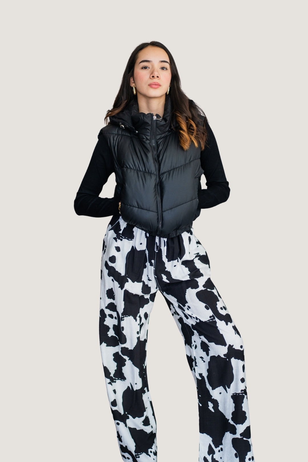 Chaleco Abullonado Color Negro