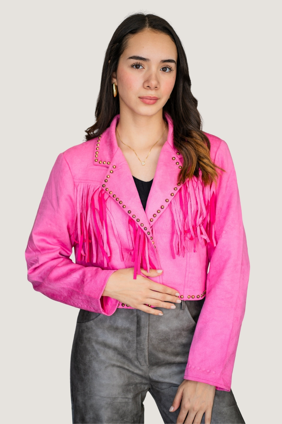 Chamarra Estilo Vaquero con Estoperoles Metálicos 