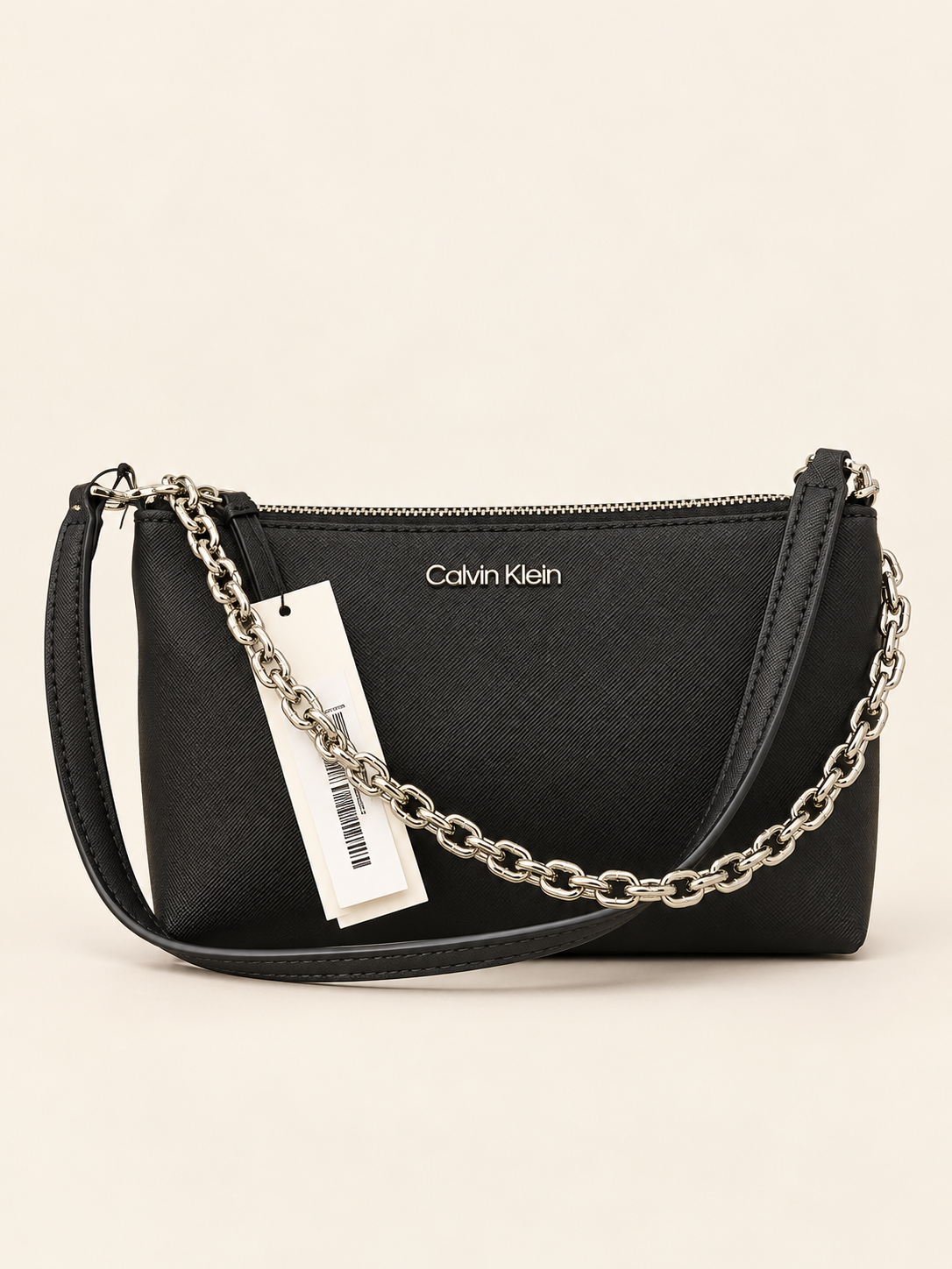 BOLSA DE HOMBRO CALVIN KLEIN NEGRA CON CADENA
