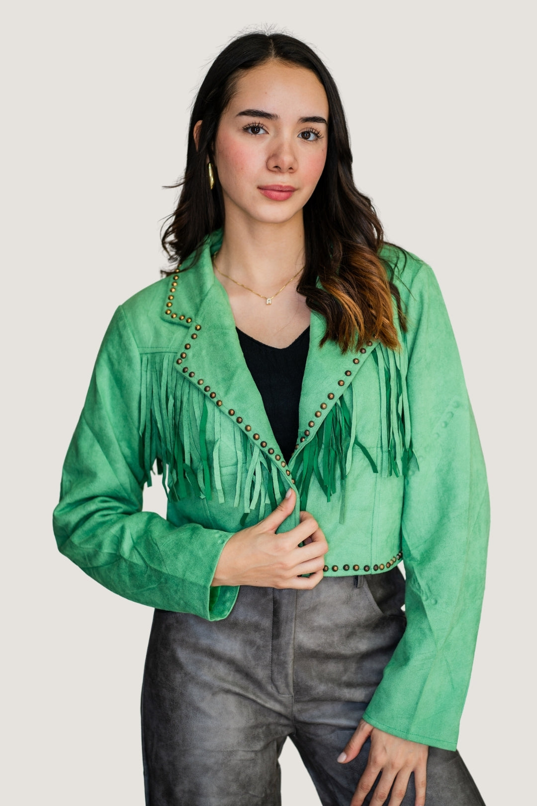 Chamarra Estilo Vaquero con Estoperoles Metálicos 