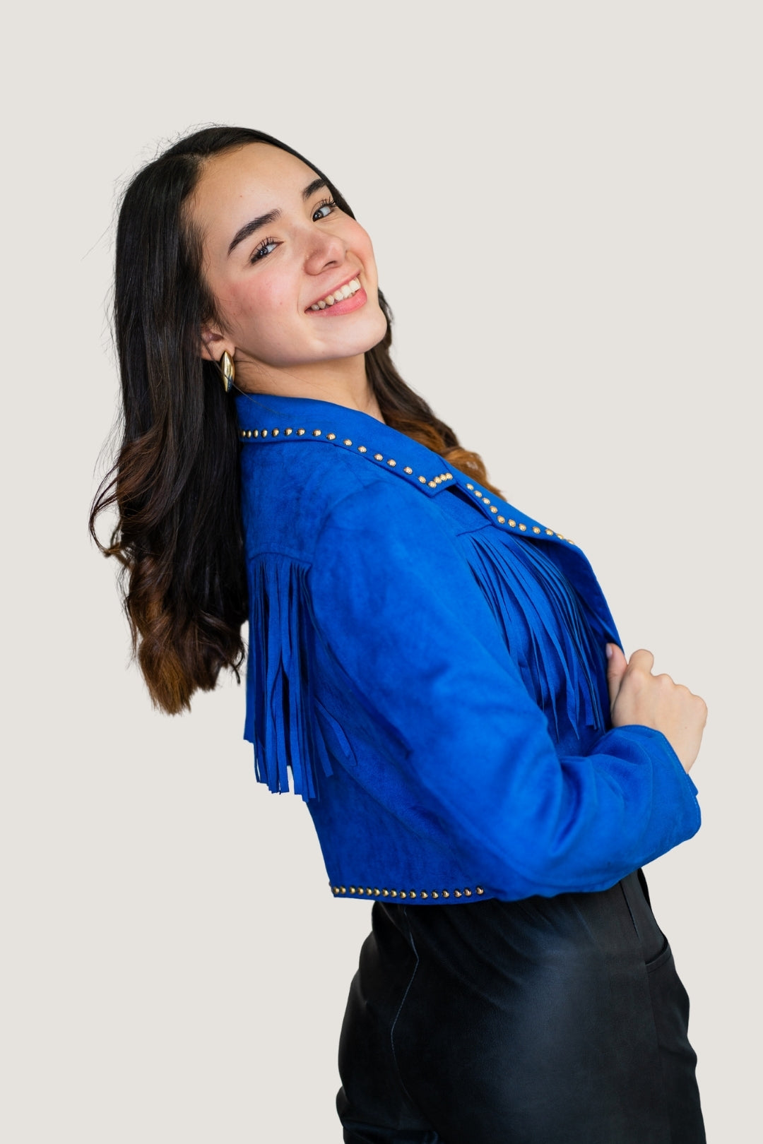 Chamarra Estilo Vaquero con Estoperoles Metálicos 