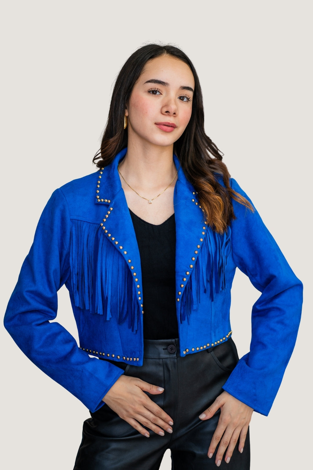 Chamarra Estilo Vaquero con Estoperoles Metálicos 