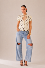 BLUSA POLKA ÉCRU