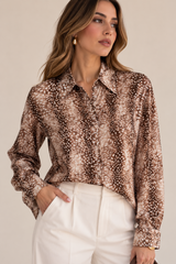 BLUSA SATINADA VENECIA CHOCOLATE