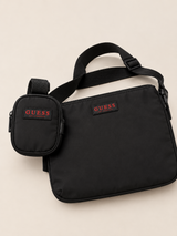 BOLSA CROSSBODY GUESS CON POUCH NEGRA