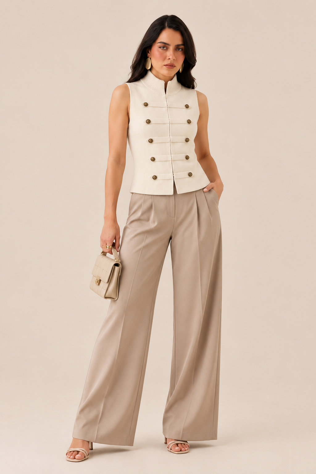 CHALECO MILITARY KNIT IVORY