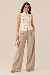 CHALECO MILITARY KNIT IVORY