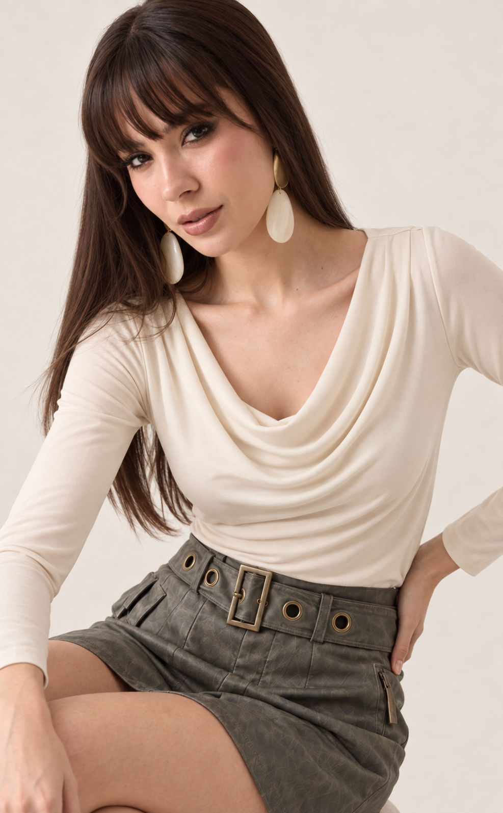 FALDA VINIPIEL URBAN OLIVE