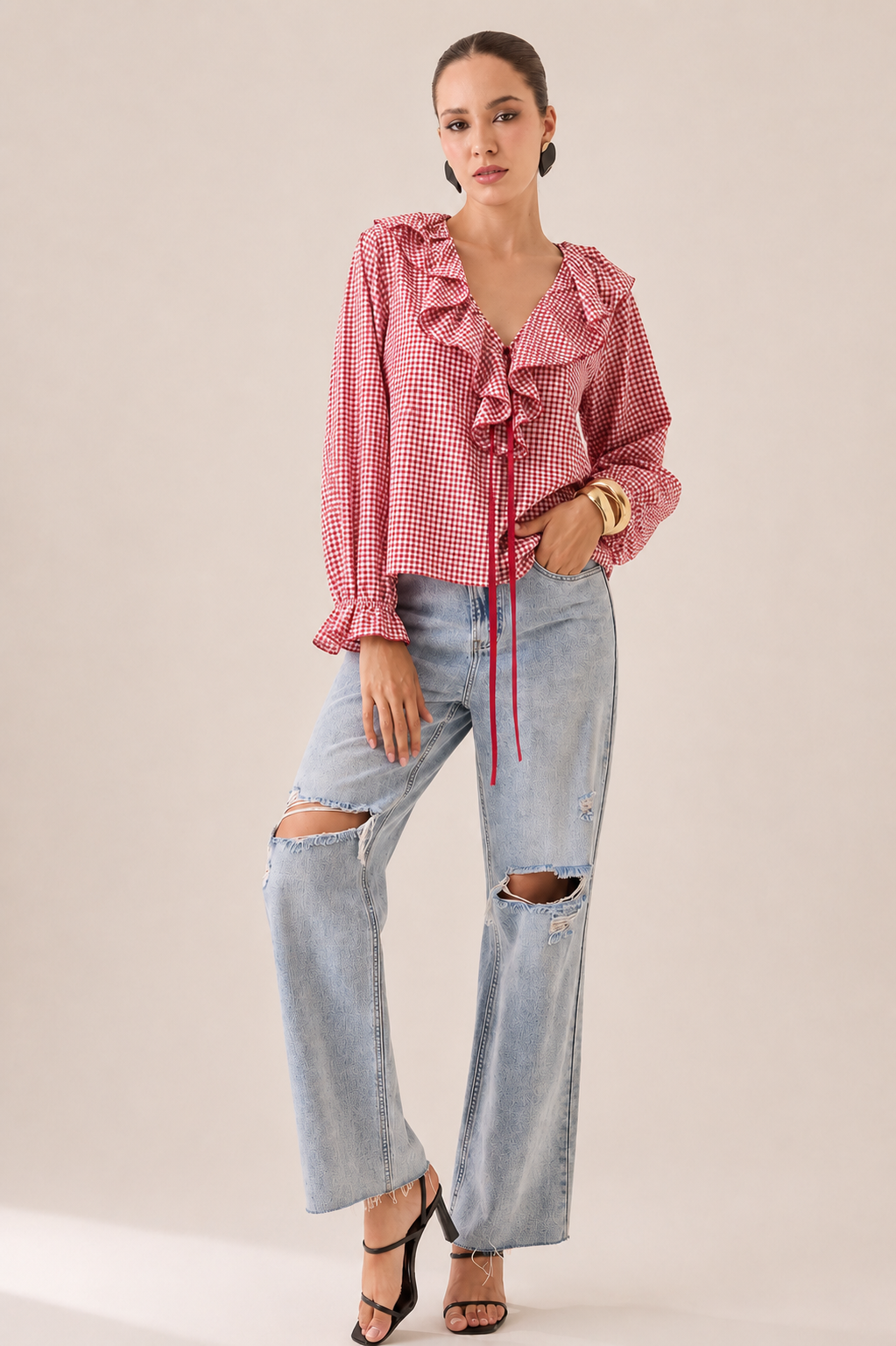 BLUSA VICHY RUBY RUFFLE