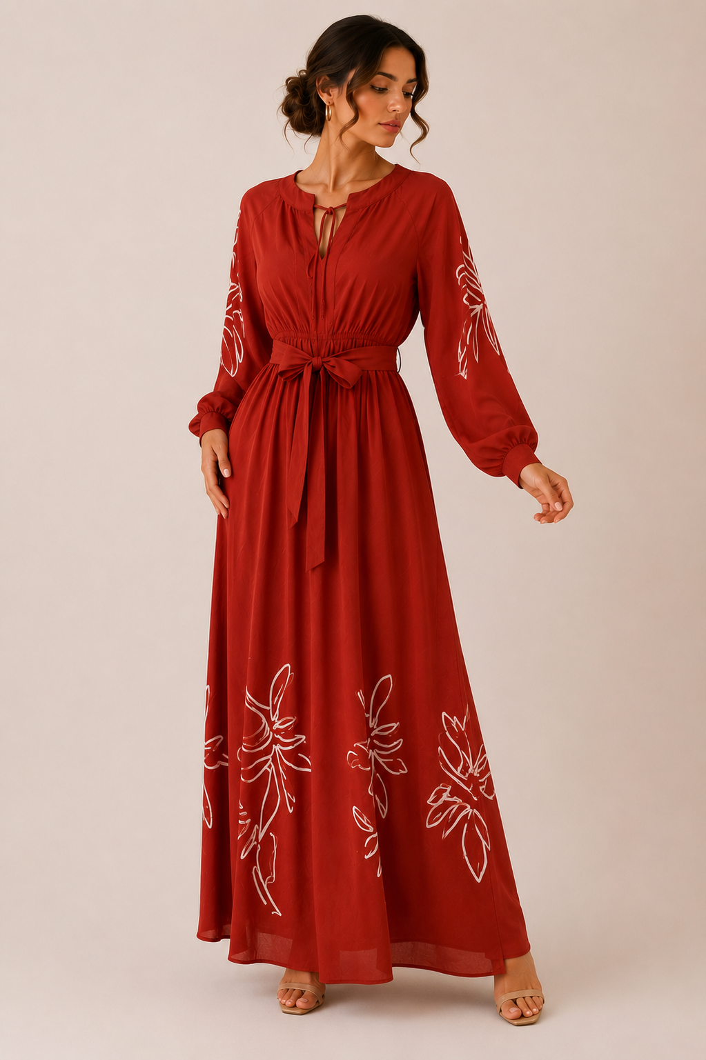Vestido Terracotta Bloom Maxi