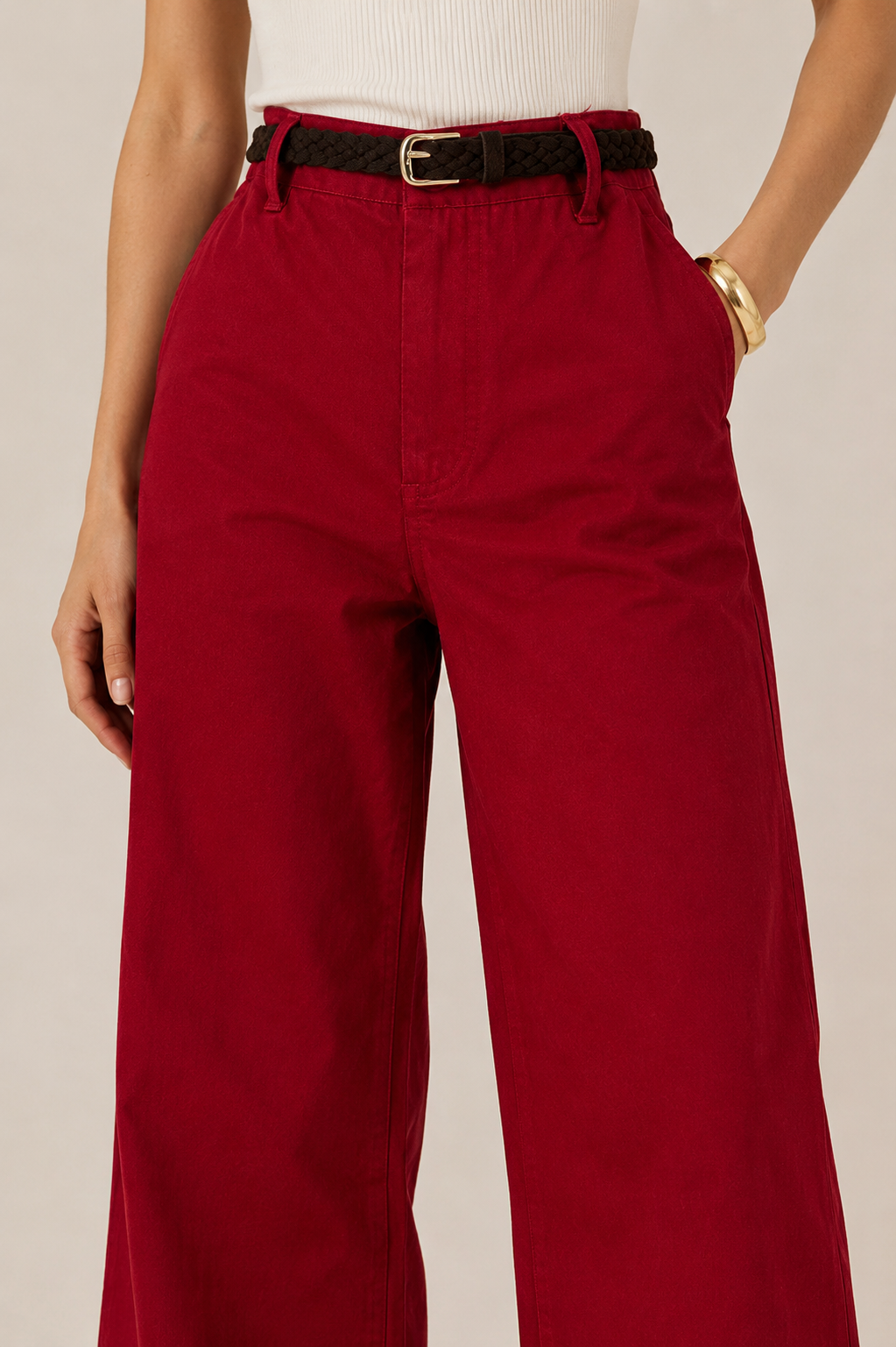 PANTALÓN WIDE LEG ROJO