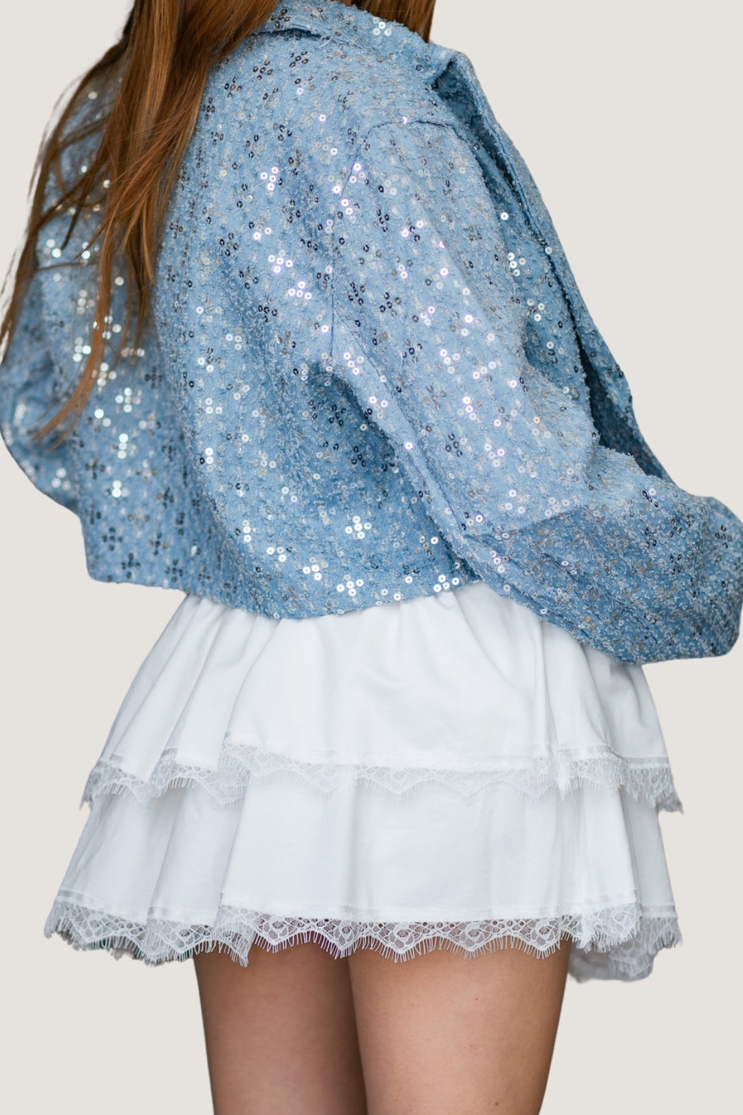 Falda Casual de Algodón con Detalle de Encaje 