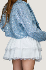 Falda Casual de Algodón con Detalle de Encaje "Lace Dream" Blanca