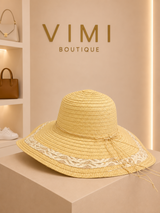 SOMBRERO PLAYERO NATURAL CON DETALLES TRENZADOS