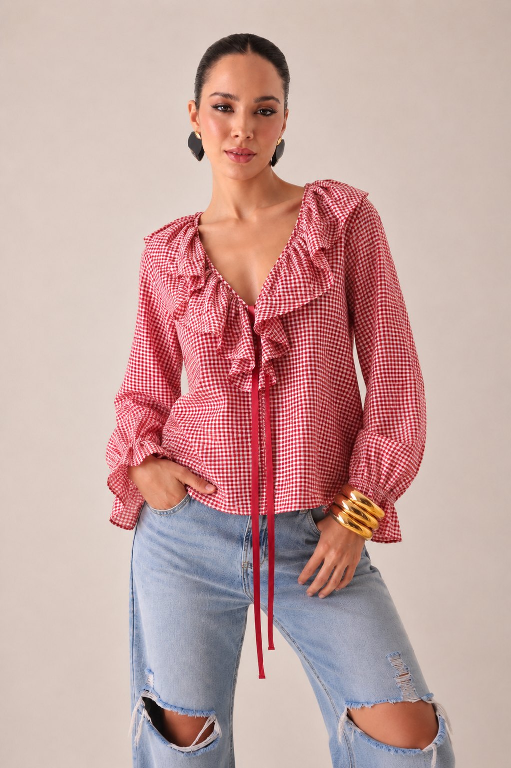 BLUSA VICHY RUBY RUFFLE