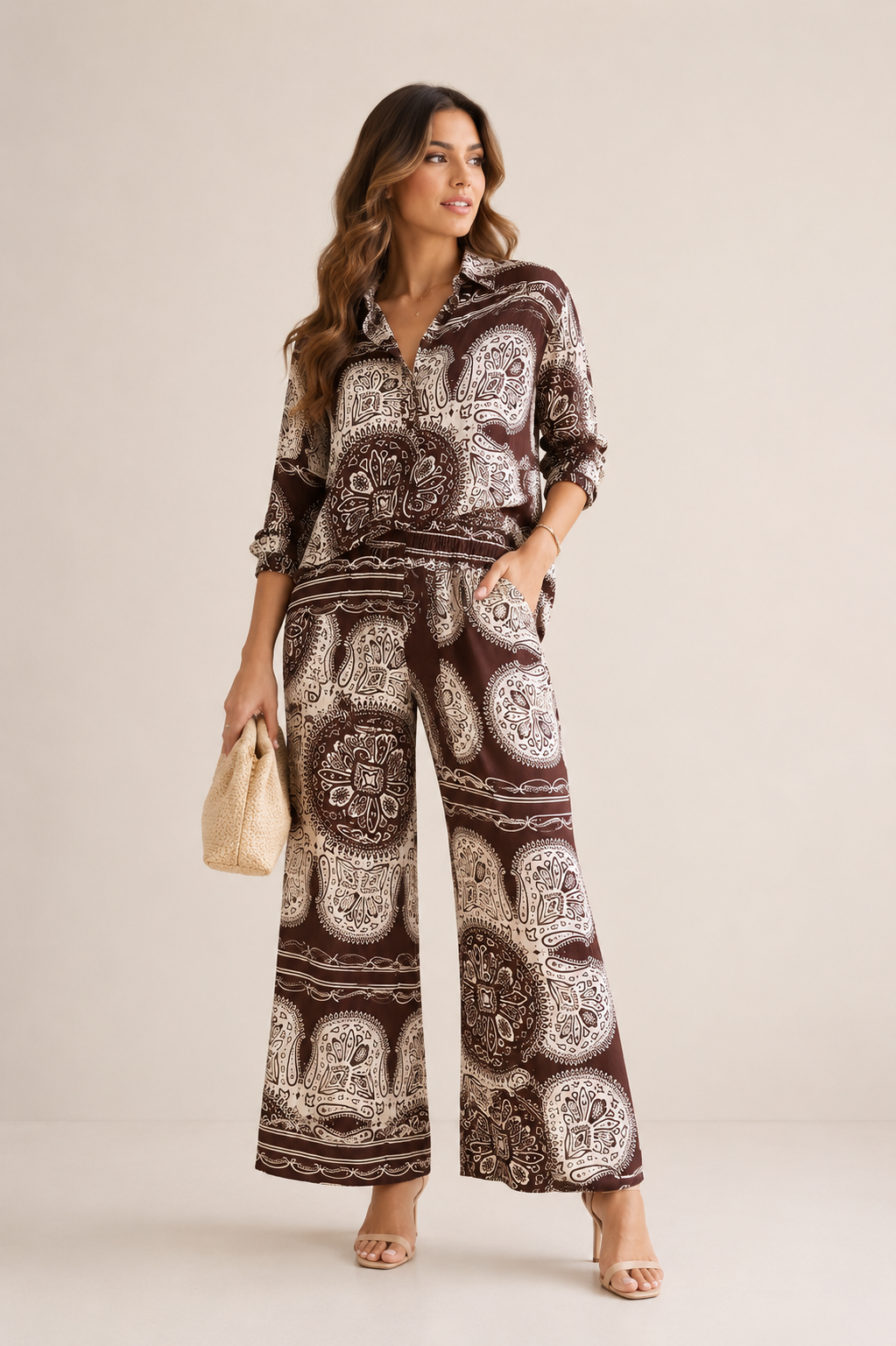 CONJUNTO PAISLEY CHOCOLATE