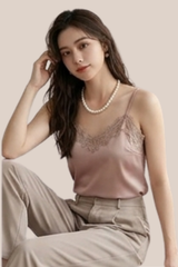 Blusa Satín Tirantes Encaje