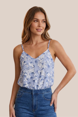 Blusa Tirantes Estampada Flores