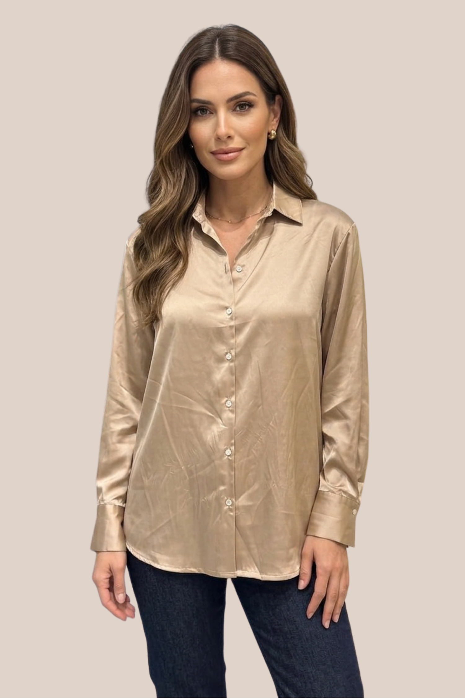 Blusa Café Satín