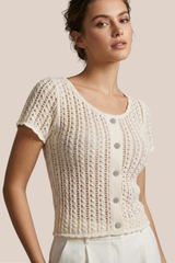 Blusas Beige Crochet