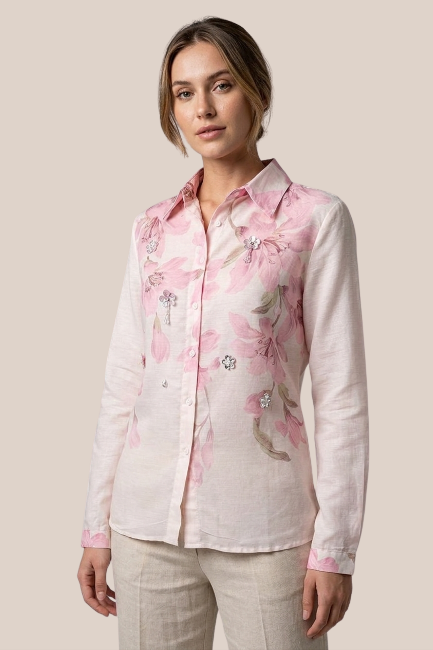 Blusa Lilas Rosas