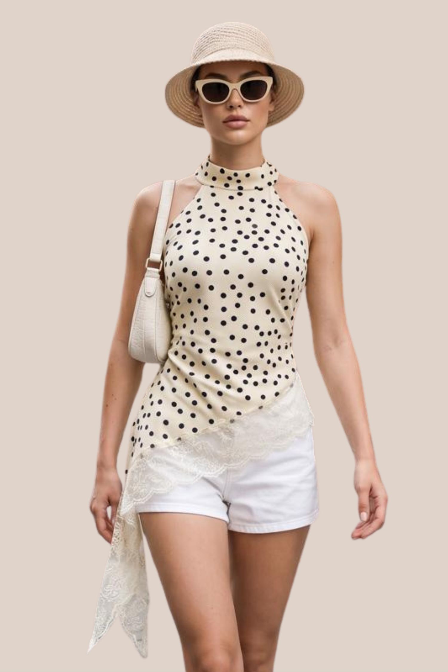 Blusa Amarilla Satín Boleada Con Encaje Asimétrico