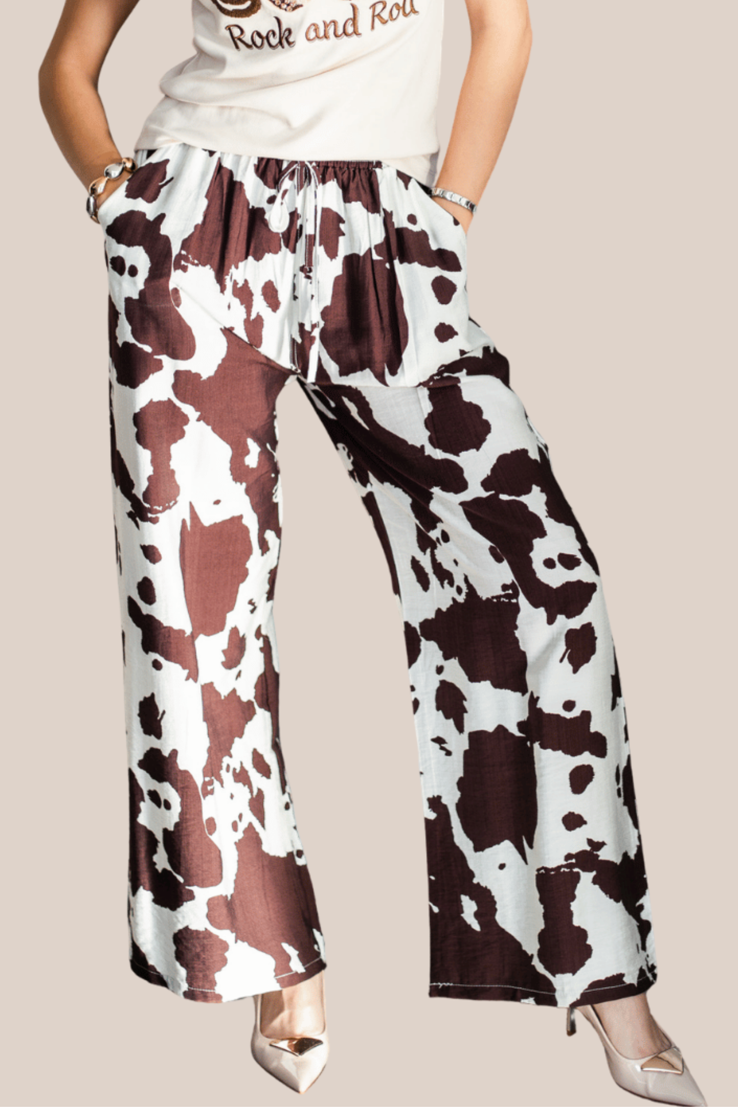 Pantalon De Lino Con Manchas Cafes