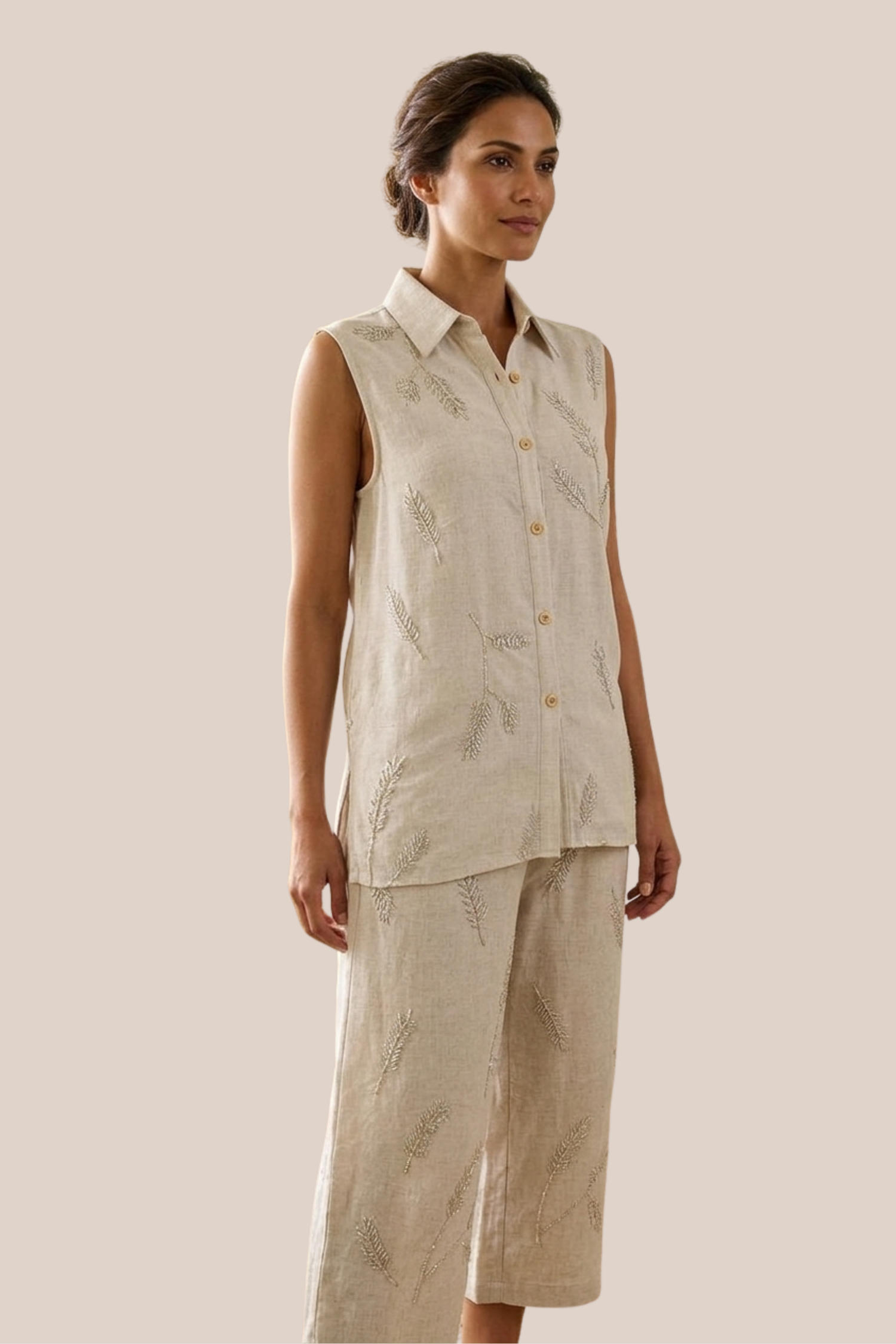 Conjunto Estampapado Blusa Manga Corta  y Pantalon