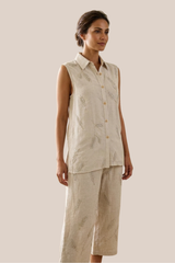 Conjunto Estampapado Blusa Manga Corta  y Pantalon