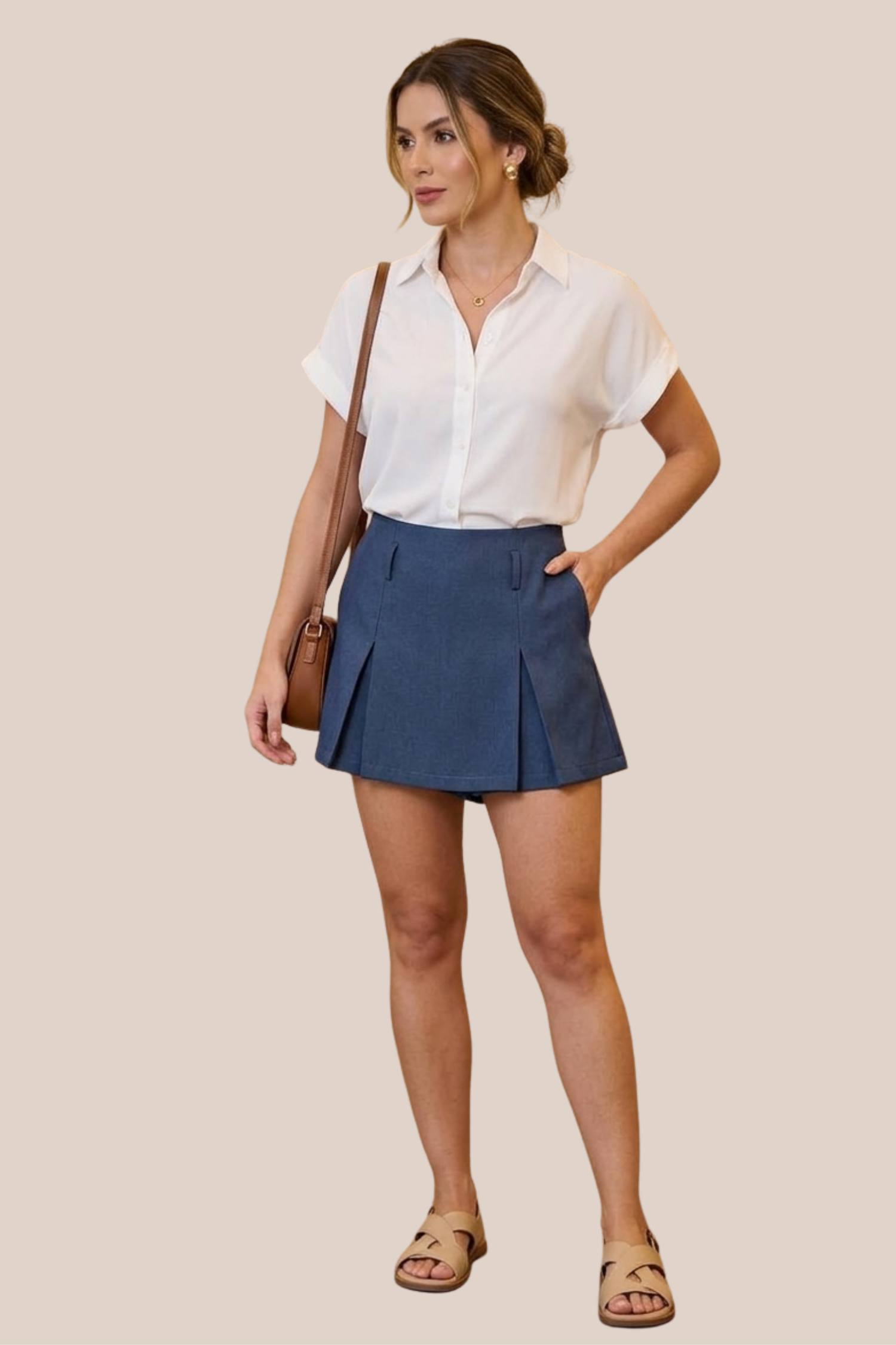 Falda Corta Gris oscuro