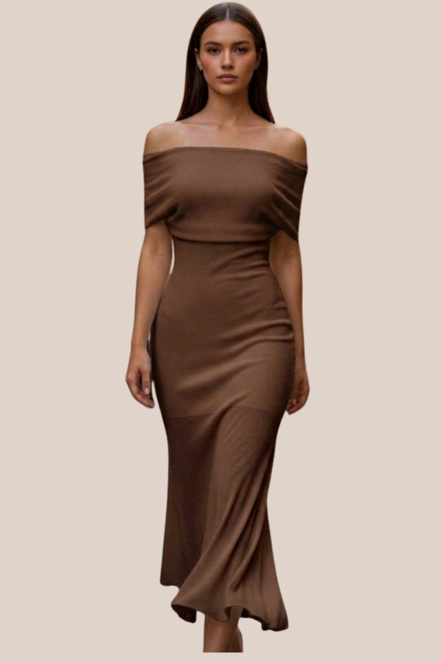 Vestido Café Oscuro Tejido