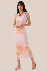 Vestido Rosa Estampado de Flor