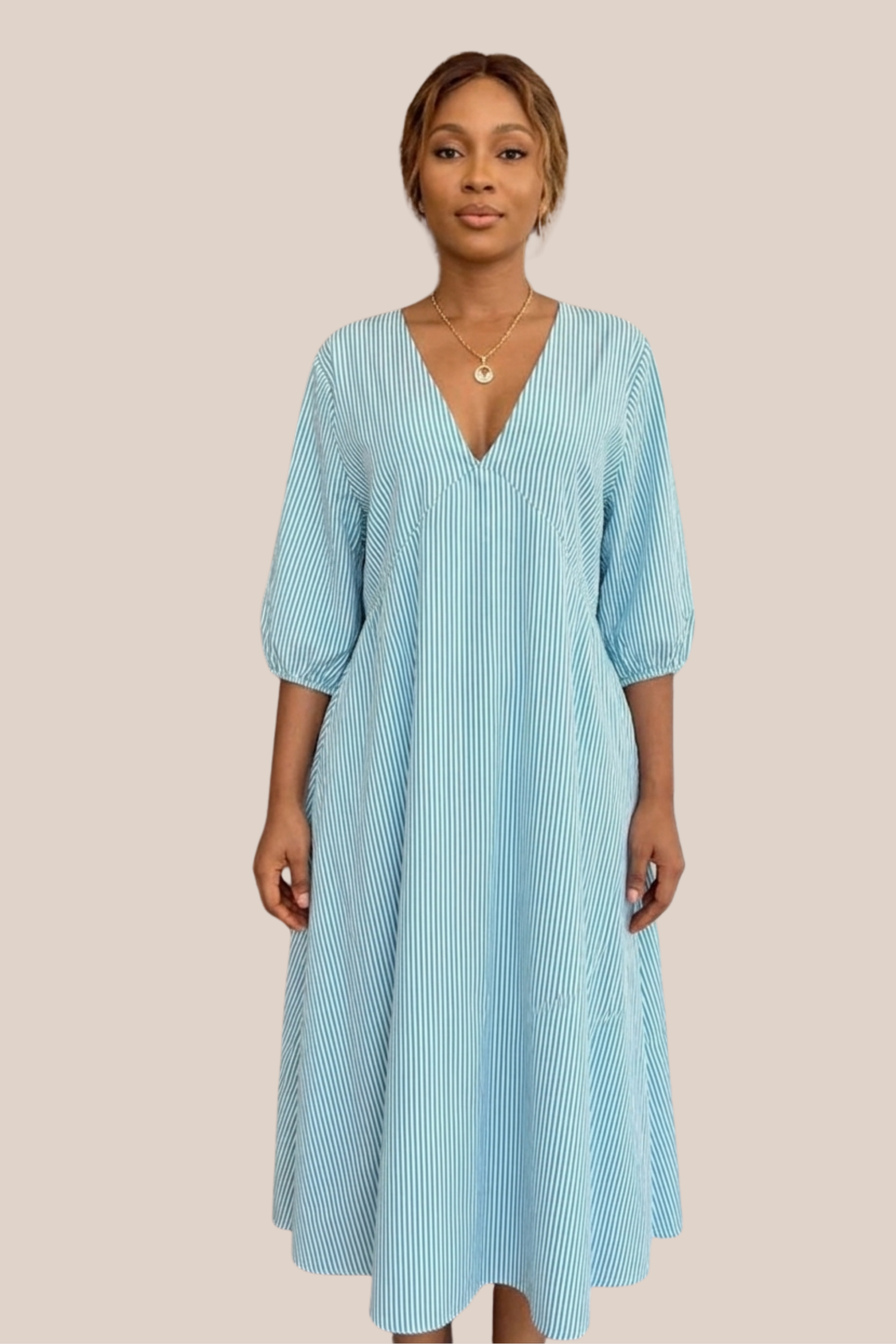 Vestido de Rayas Azules