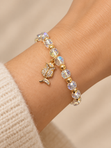 PULSERA CRISTALES FLOR PLATEADA