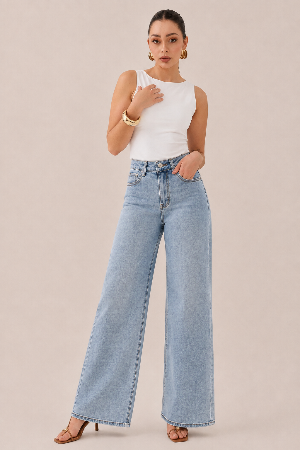 JEANS WIDE LEG LIGHT