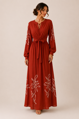 Vestido Terracotta Bloom Maxi