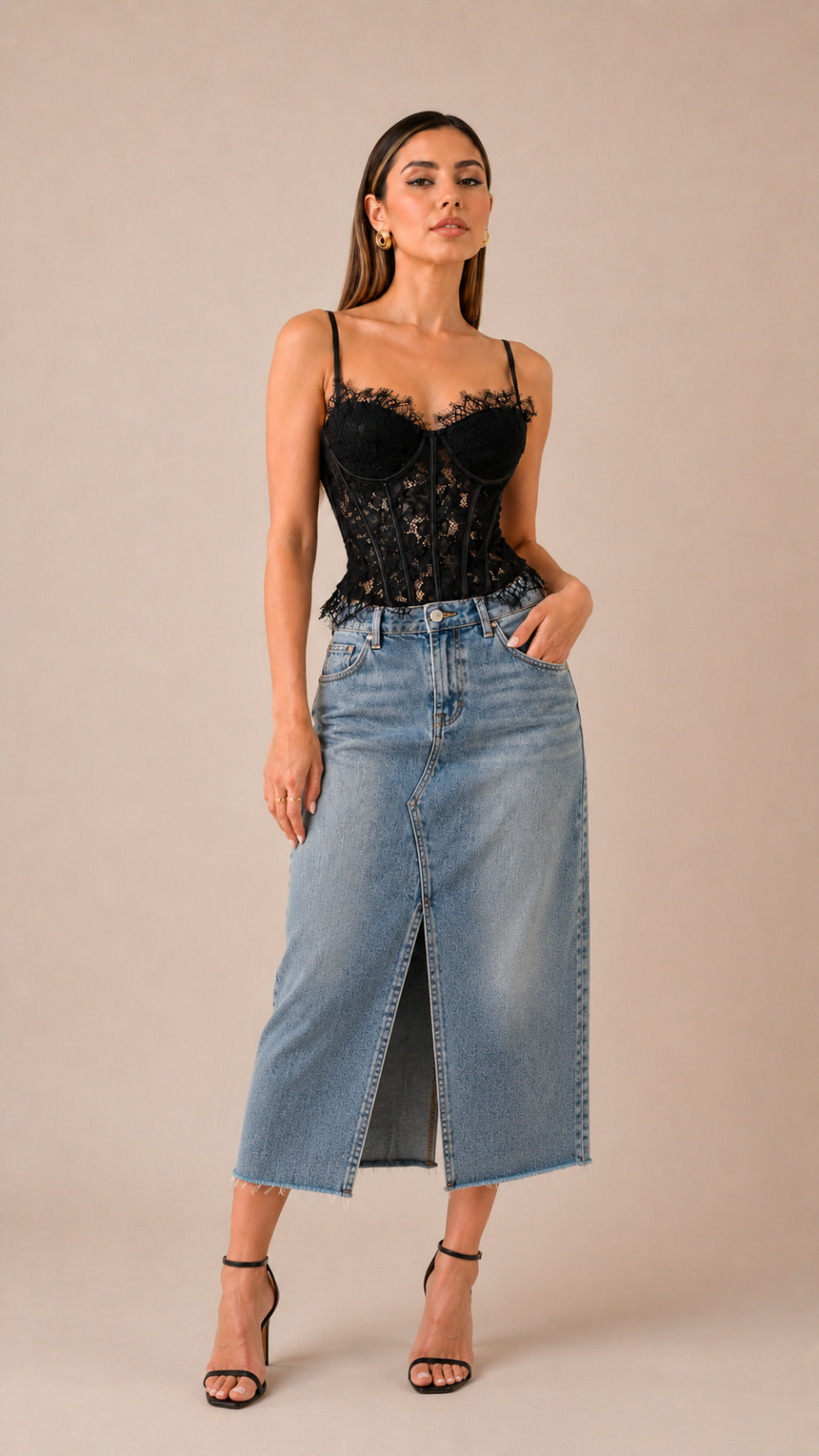CORSET NOIR ÉCLAT