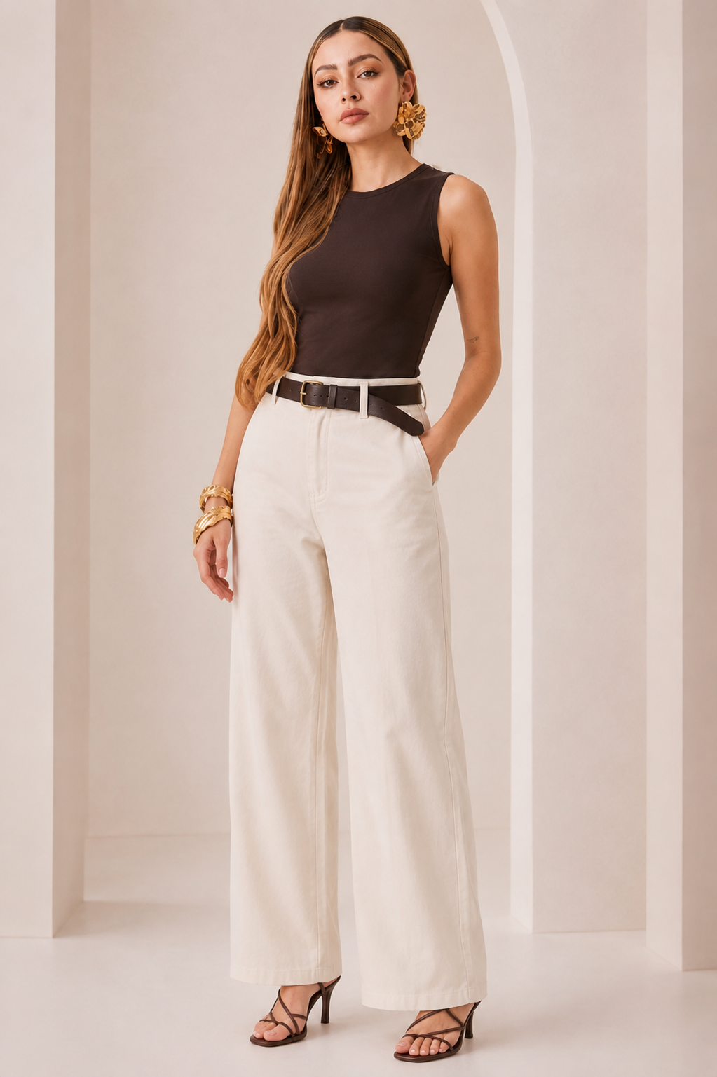 PANTALÓN IVORY WIDE LEG