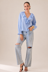 BLUSA VICHY SKY RUFFLE