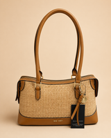 BOLSA NINE WEST TEJIDA CAMEL