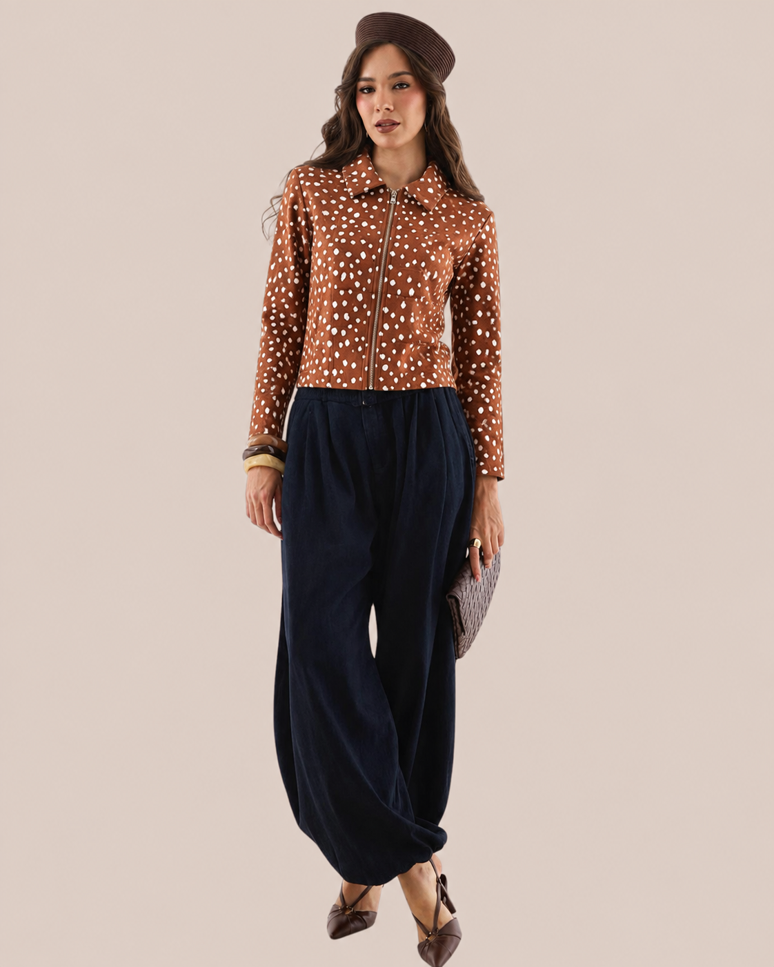 CHAQUETA ESTAMPADA TERRACOTA