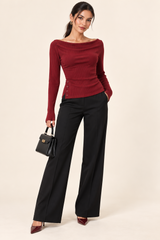 BLUSA RIB VINO ELEGANCE