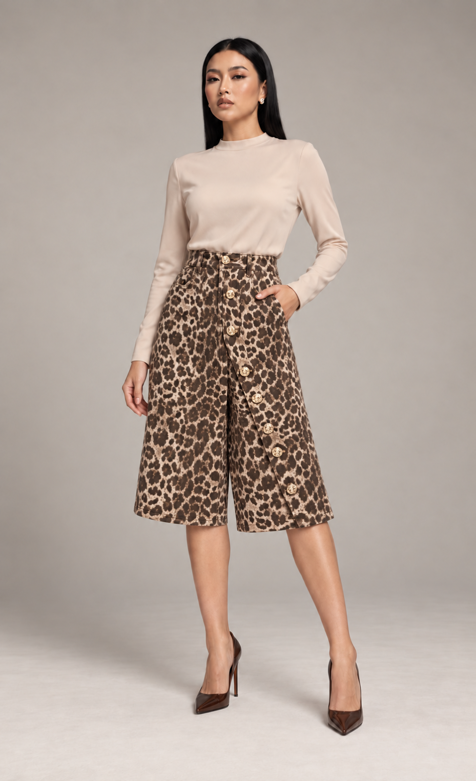 PANTALÓN BERMUDA LEOPARD CHIC