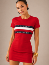 VESTIDO TOMMY HILFIGER LOGO ROJO