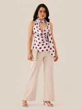 BLUSA PAÑUELO LUNARES ROJO