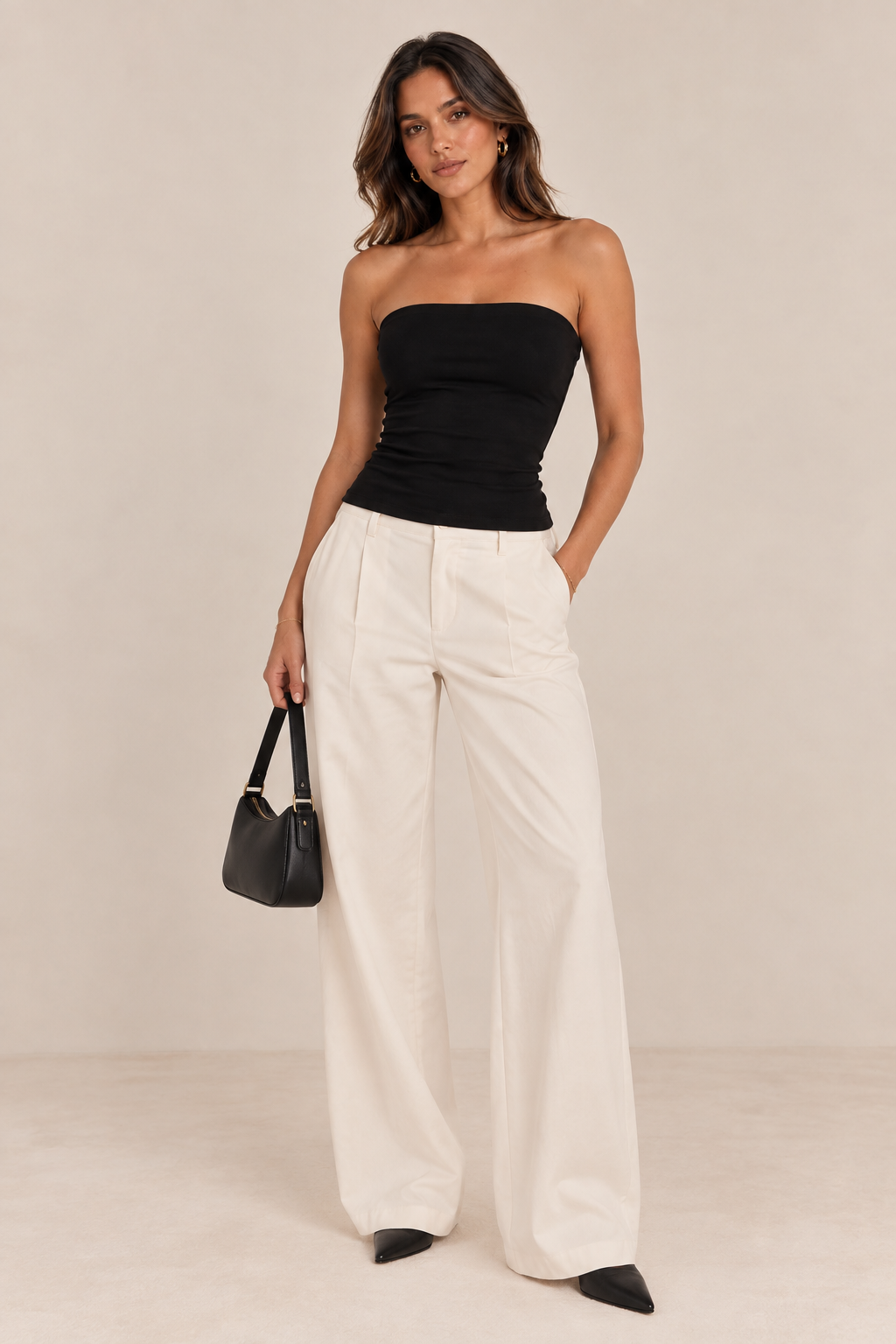 TOP  STRAPLESS NEGRO